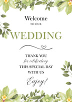 Eucalyptus & White Berry Wedding Welcome Sign Box & Party Co.