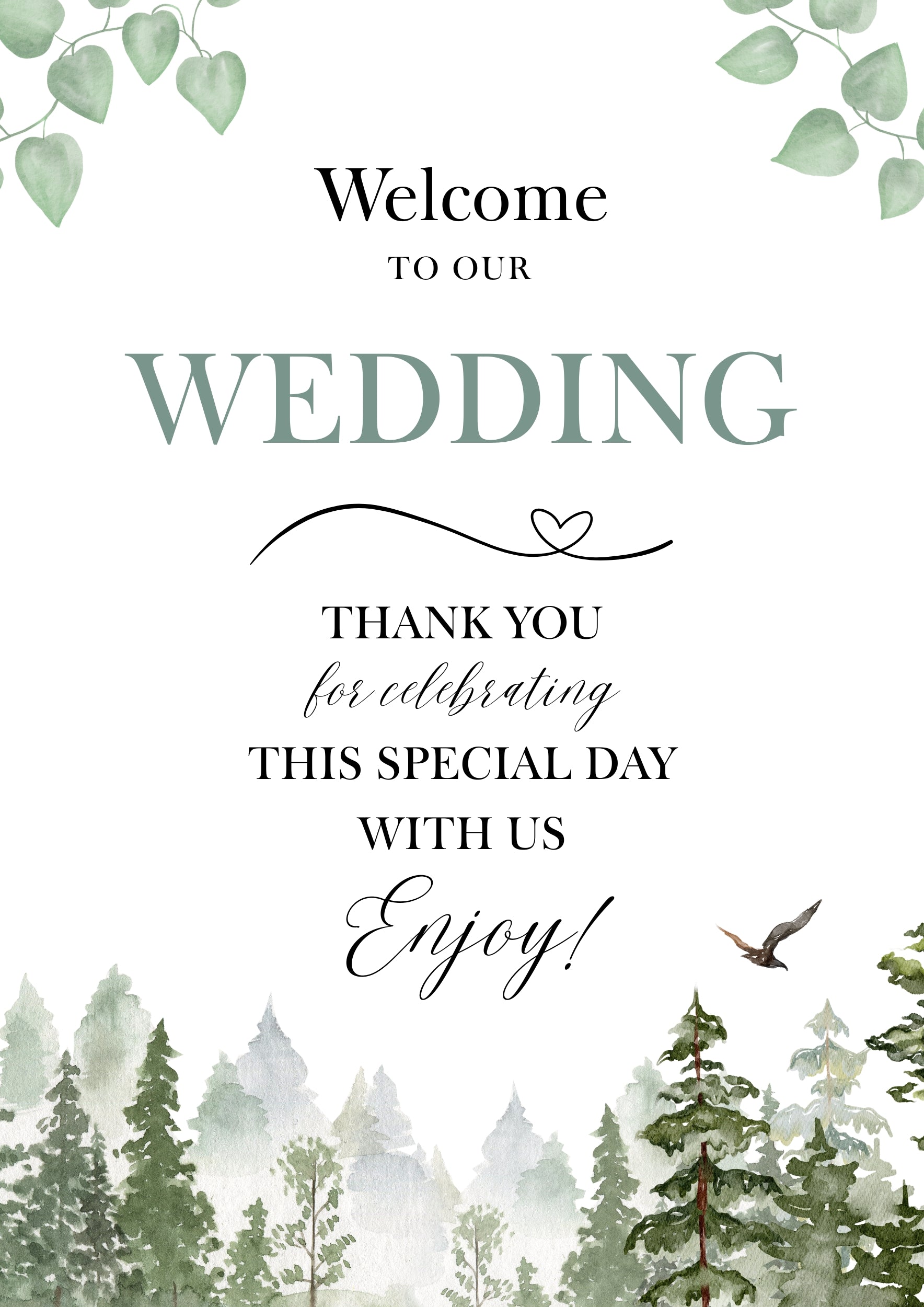 Enchanted Forest Wedding Welcome Sign Box & Party Co.