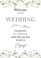 White Lily Wedding Welcome Sign | A3 Print Box & Party Co.