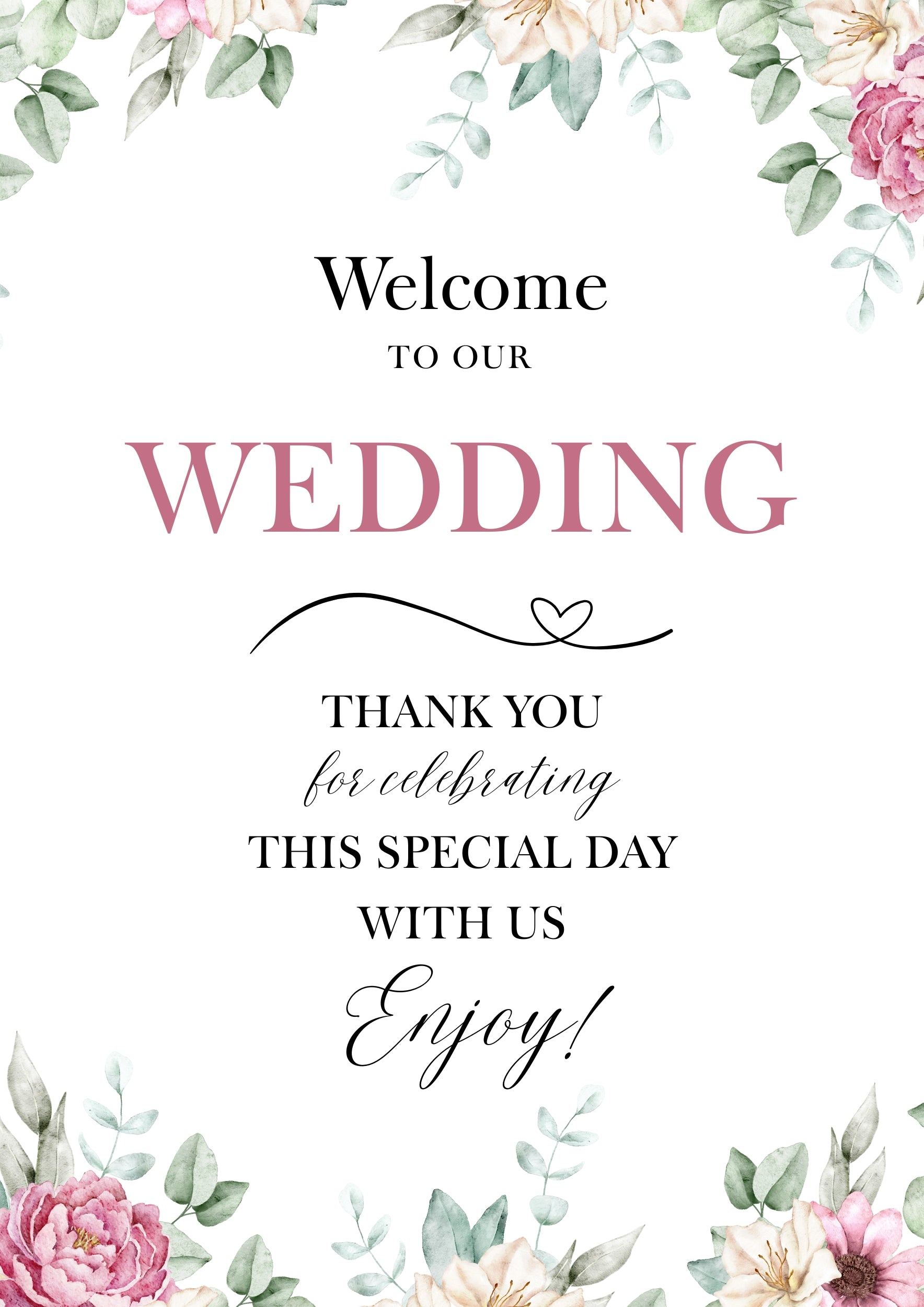 Meadow Butterfly Wedding Welcome Sign | A3 Print Box & Party Co.