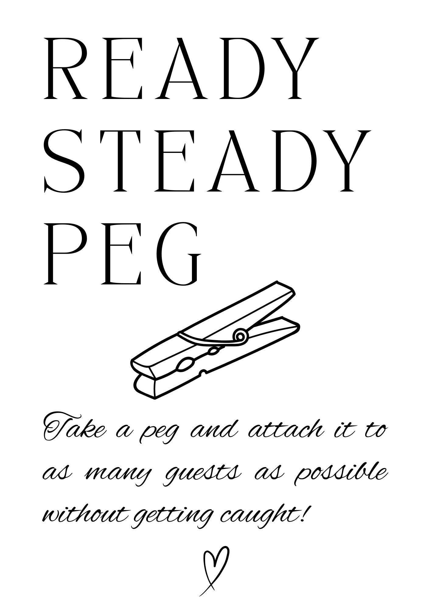 A5 Wedding Activity Sign - Ready Steady Peg Box & Party Co.