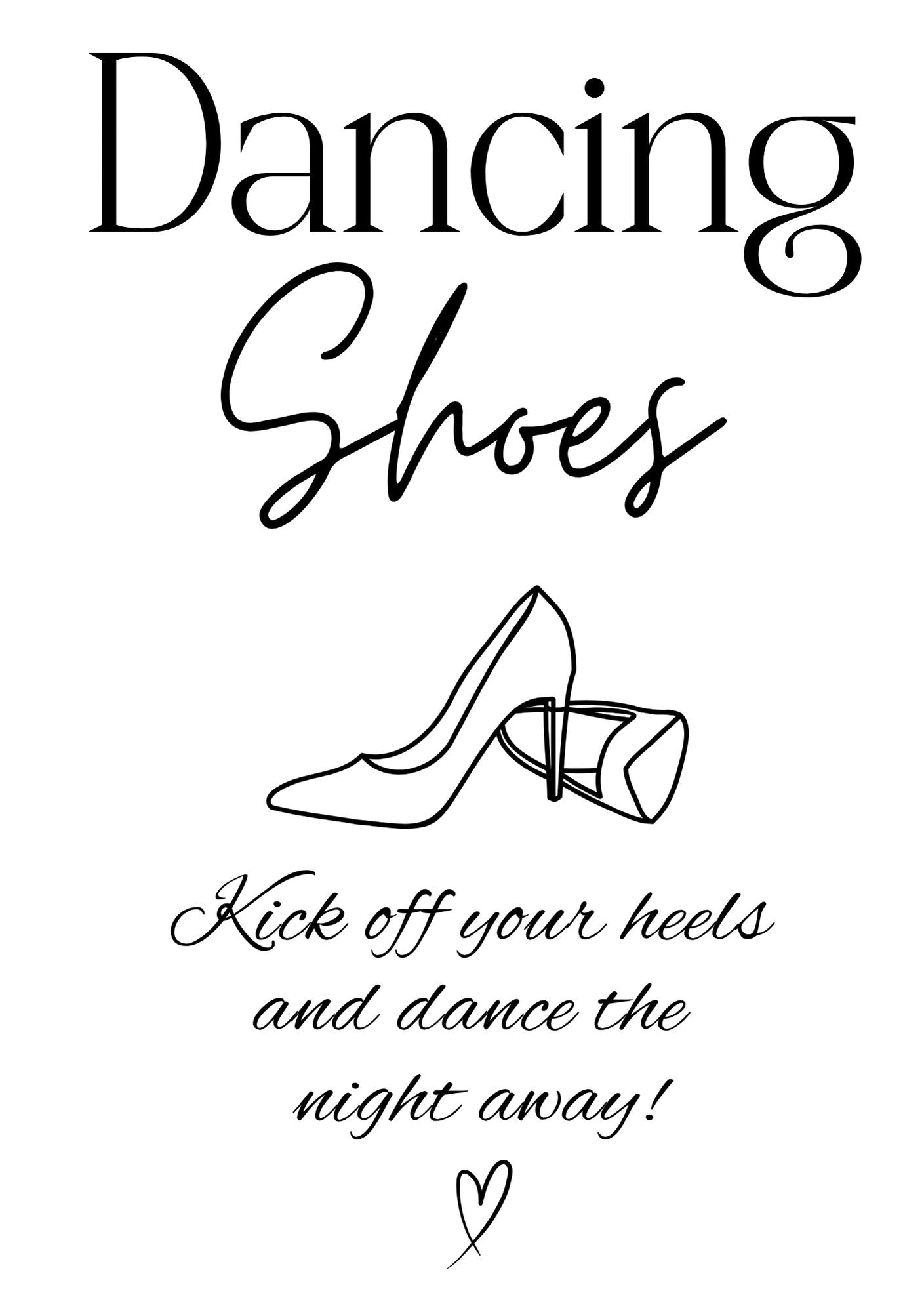 A5 Wedding Activity Sign - Dancing Shoes Box & Party Co.