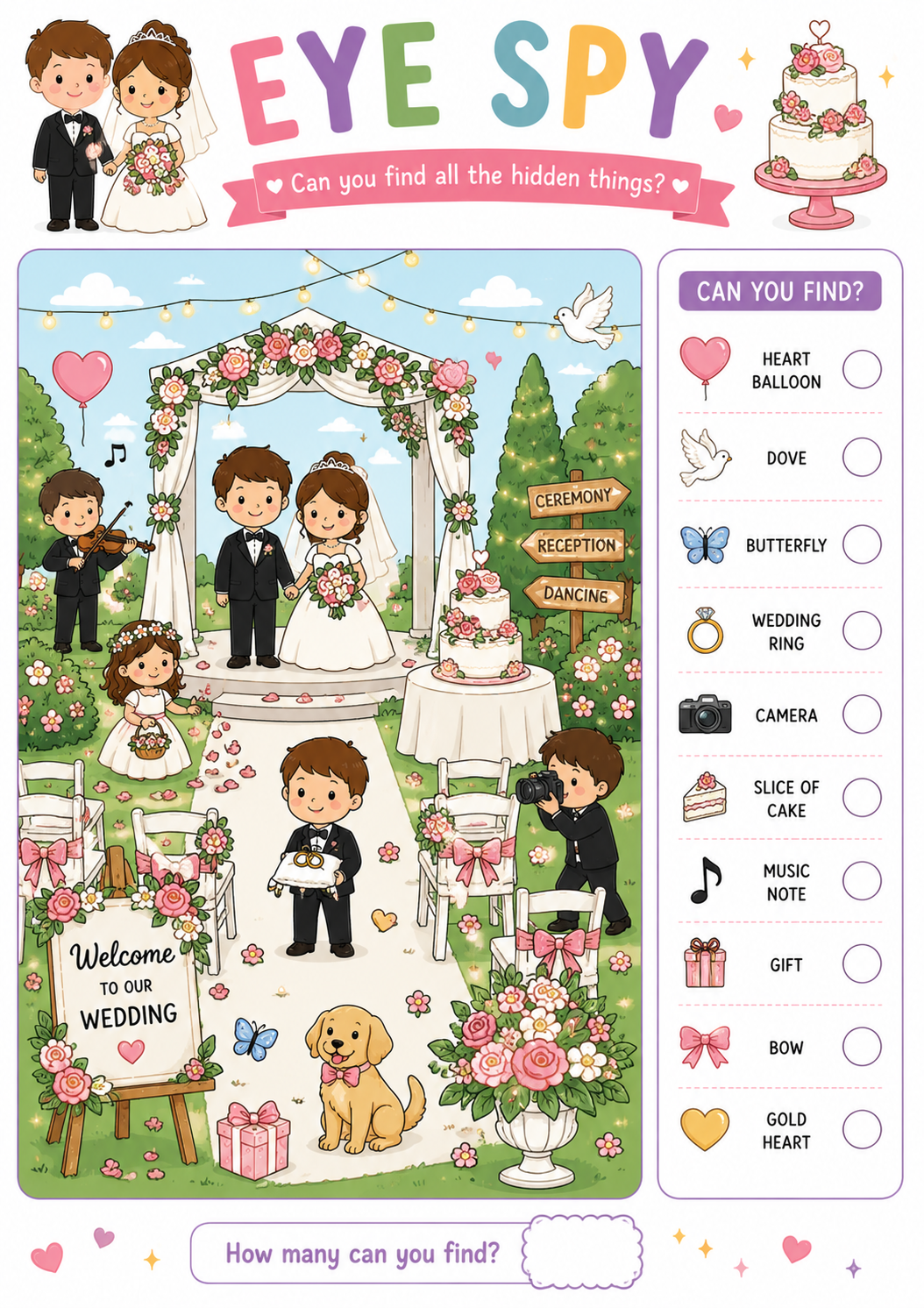 Kids Activity Wedding Sheets (10 Pack) Box & Party Co.