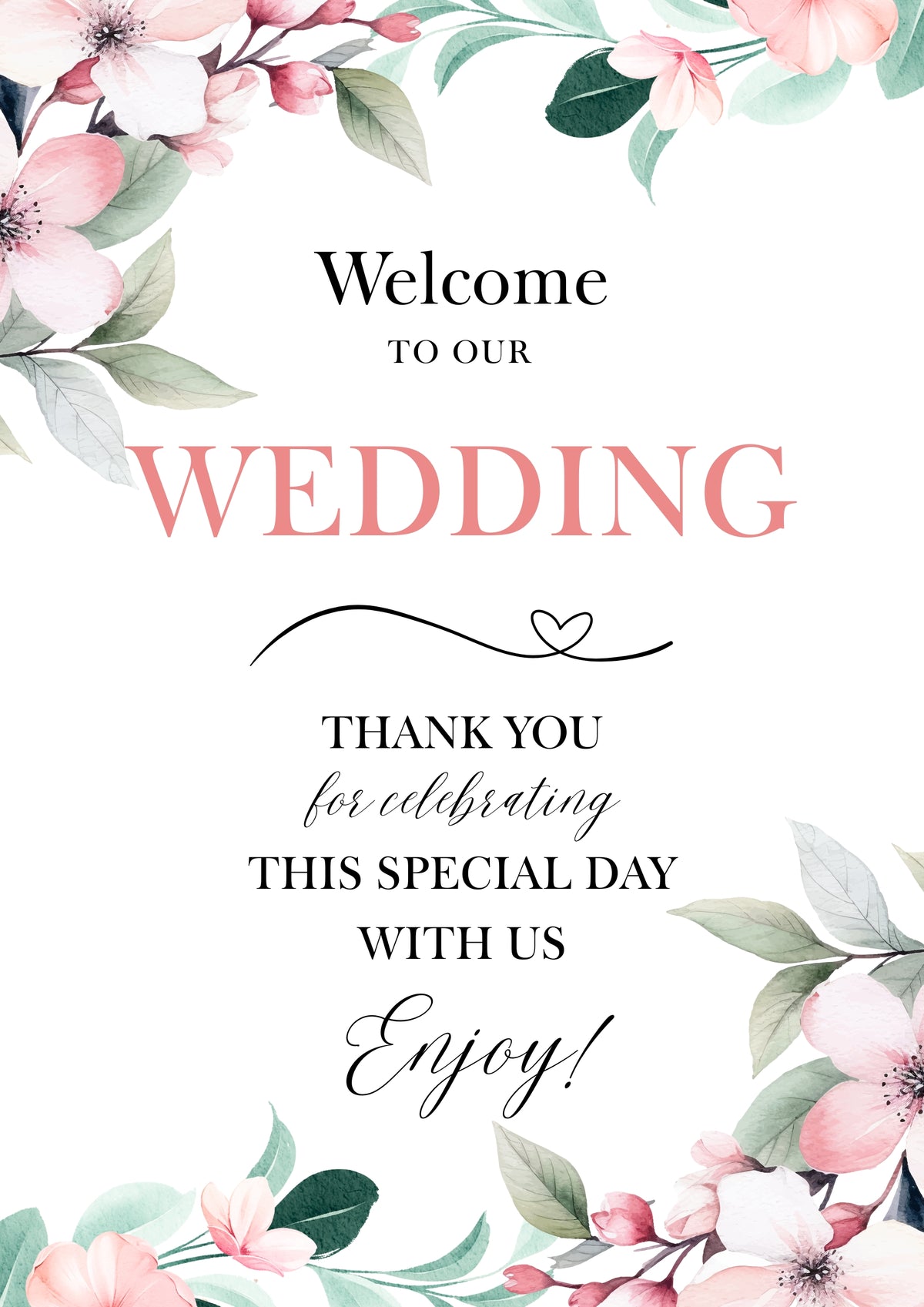 A3 Custom Wedding Sign – 300gsm Thick Card