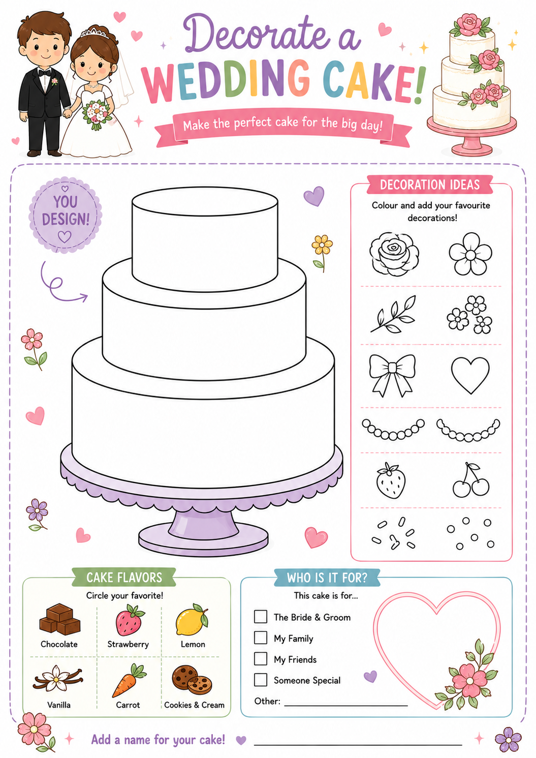 Kids Activity Wedding Sheets (10 Pack) Box & Party Co.