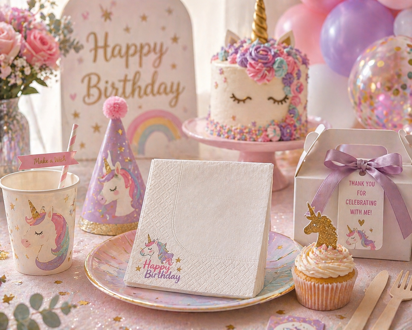 Personalised Napkins (Set of 15) | Custom Printed Elegant Event Napkins Box & Party Co.