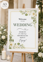 A3 Wedding Welcome Sign Premium 300gsm Printed Card Box & Party Co.