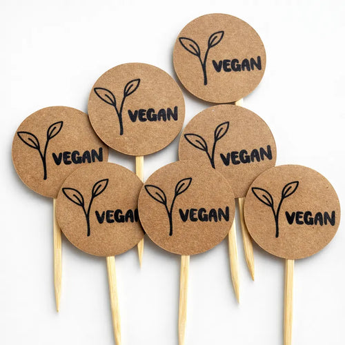 Charming Vegan Food Signs | Party Table Labels Box & Party Co.