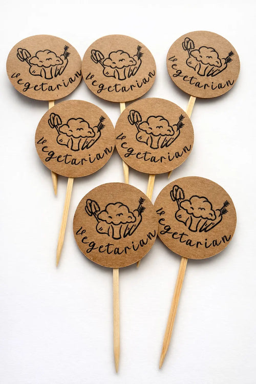 Charming Vegetarian Food Signs | Party Table Labels Box & Party Co.