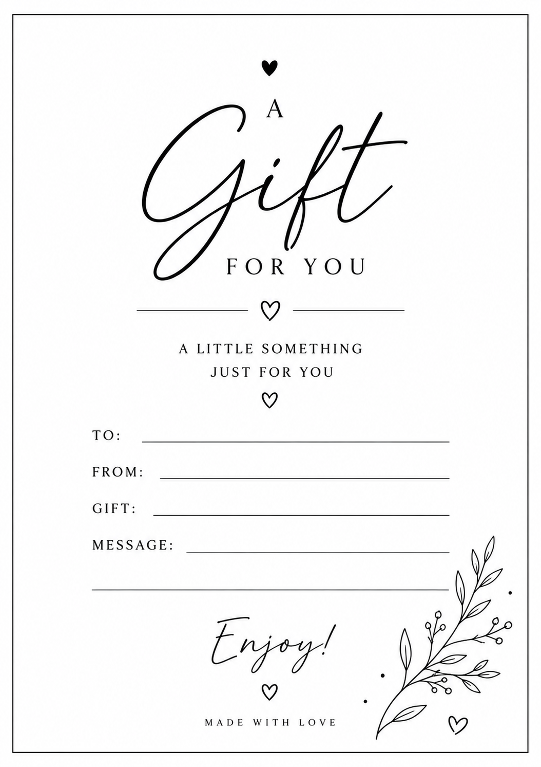 A Gift For You – A5 Premium Paper Print Gift Card Box & Party Co.