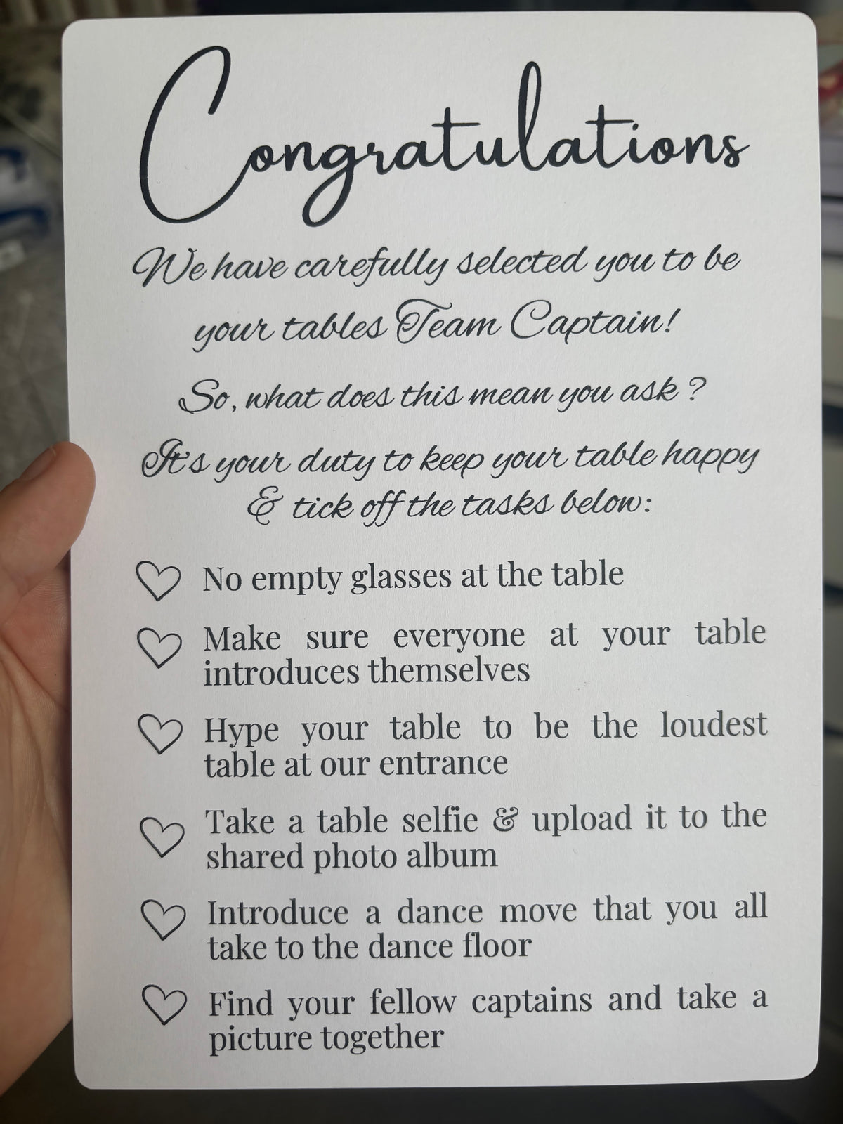 A5 Custom Wedding Sign – 300gsm Thick Card