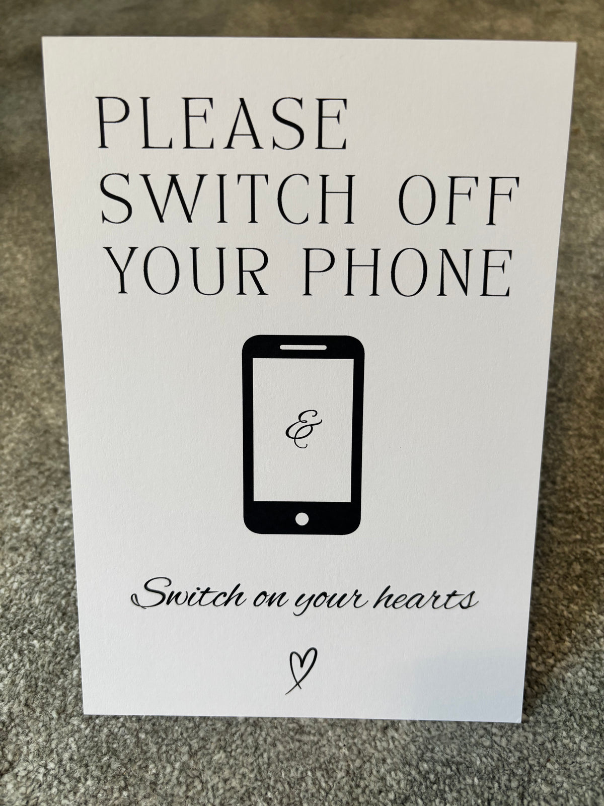 A5 Custom Wedding Sign – 300gsm Thick Card