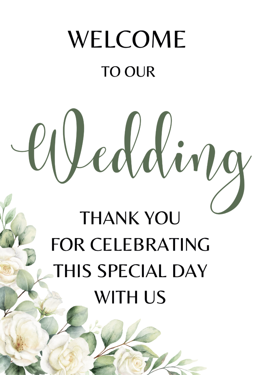Ready made - A3 Wedding Welcome Sign Premium Card