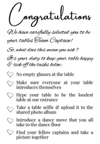 Table Captains Card – A5 300gsm Box & Party Co.