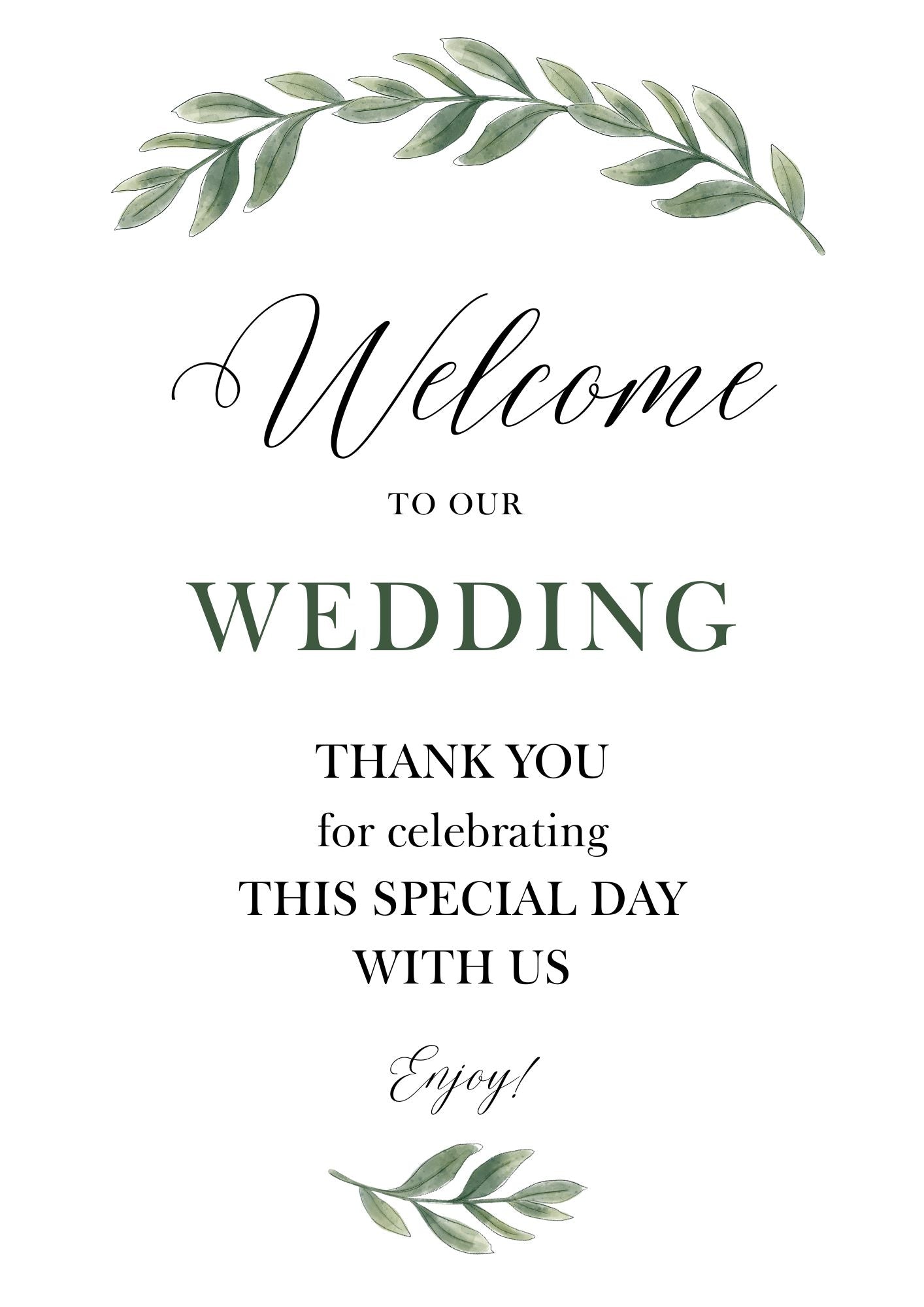 A3 Wedding Welcome Signs Box & Party Co.