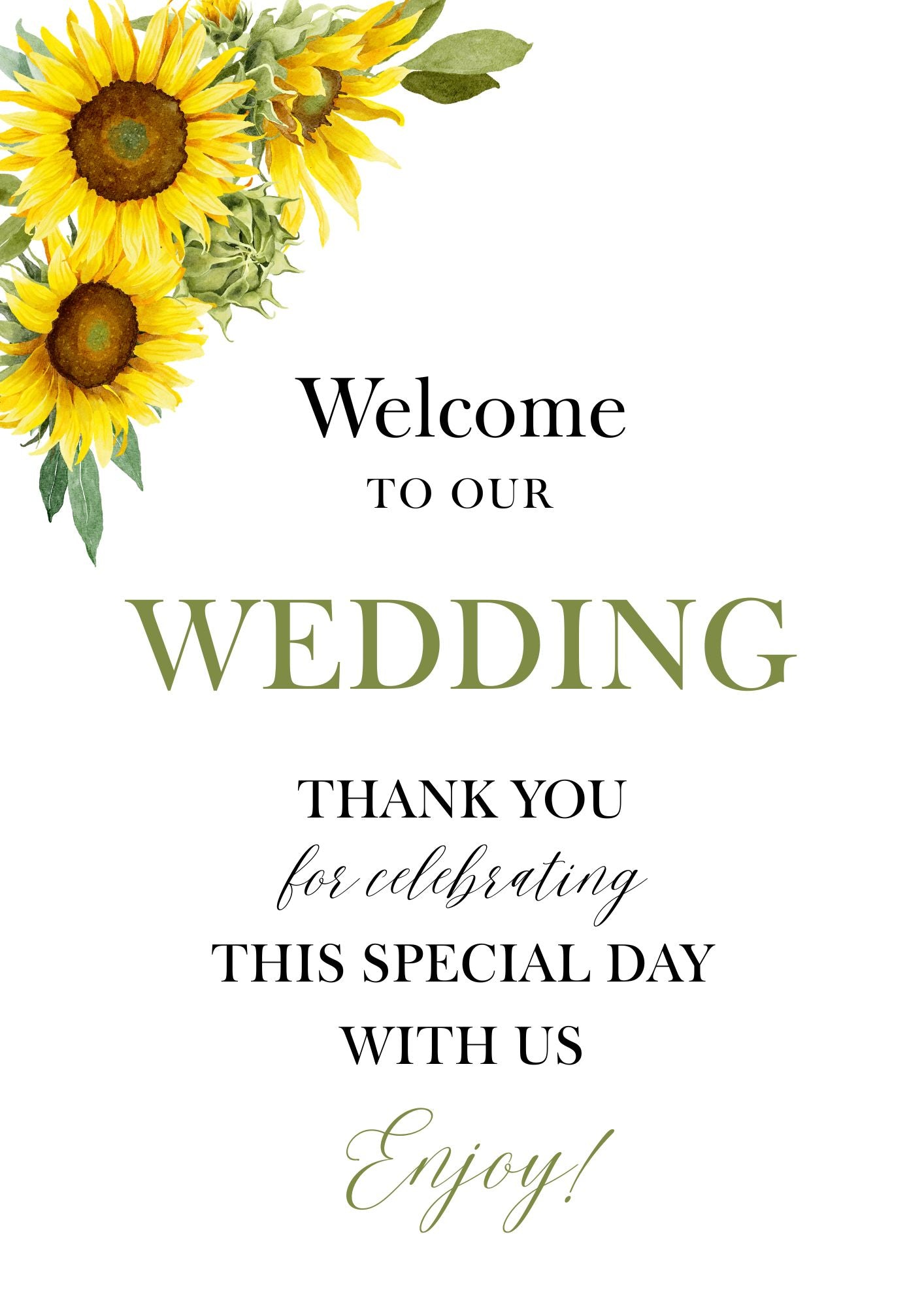A3 Wedding Welcome Signs Box & Party Co.