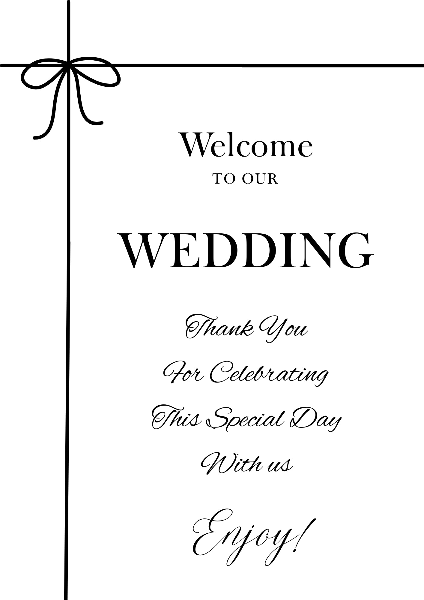 A3 Wedding Welcome Signs Box & Party Co.