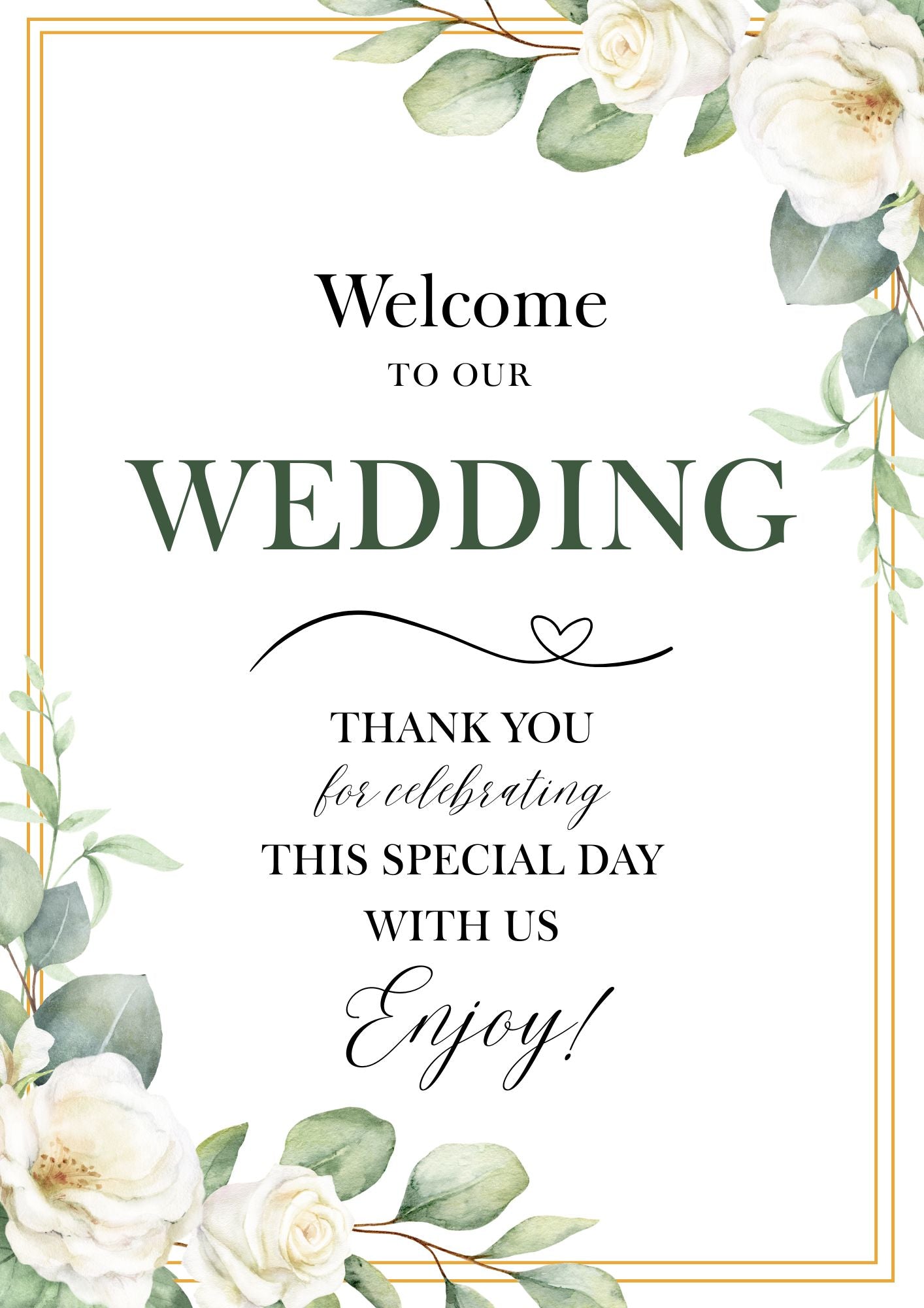 A3 Wedding Welcome Signs Box & Party Co.
