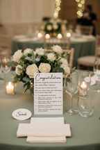Table Captain's Card on wedding reception place setting