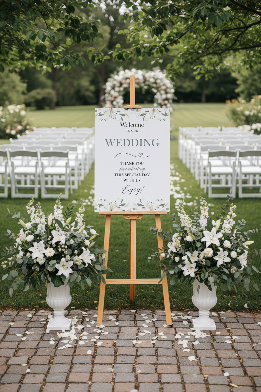 White Lily Outdoor Easel